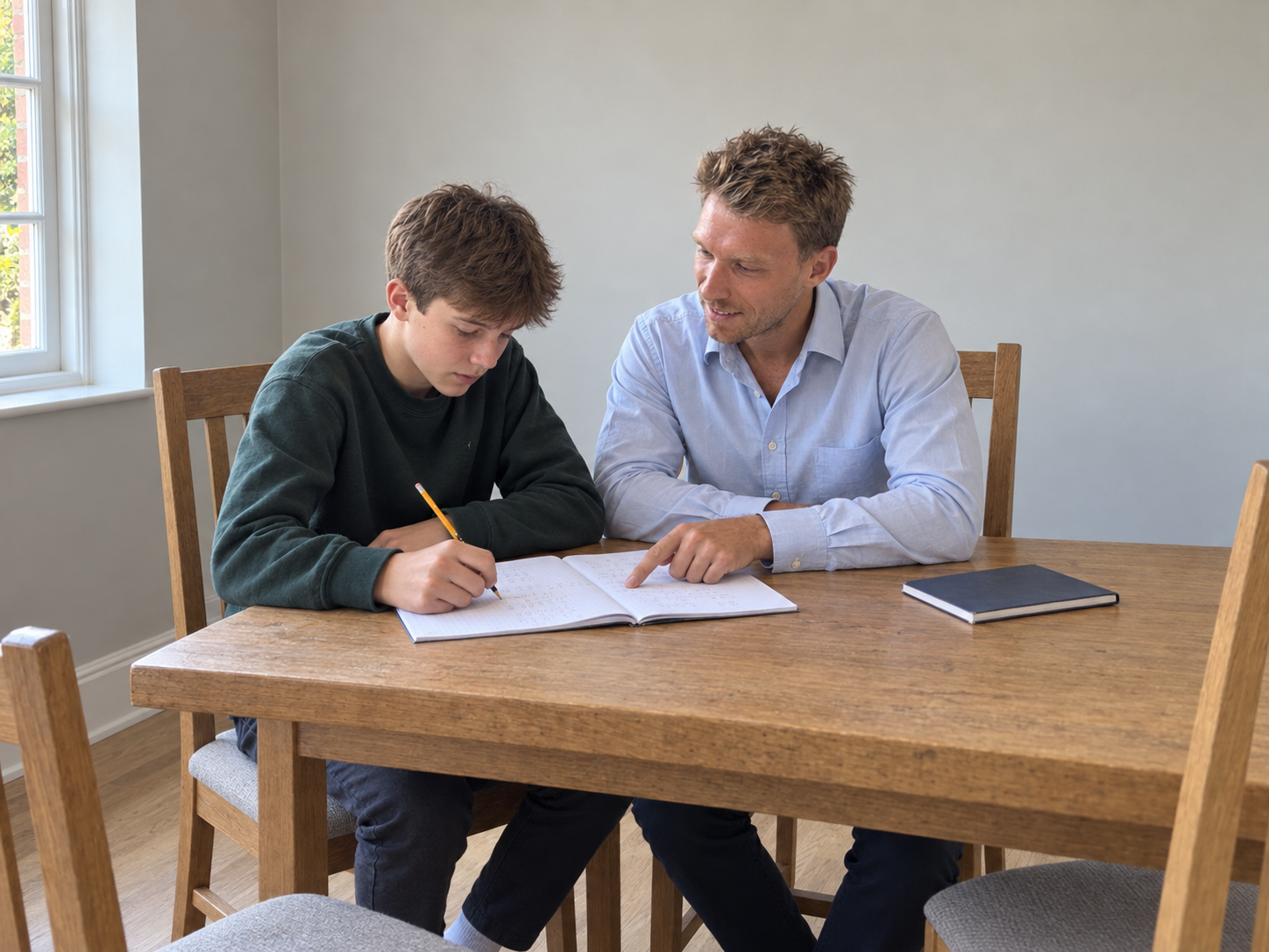 A tutor and student working through a lesson